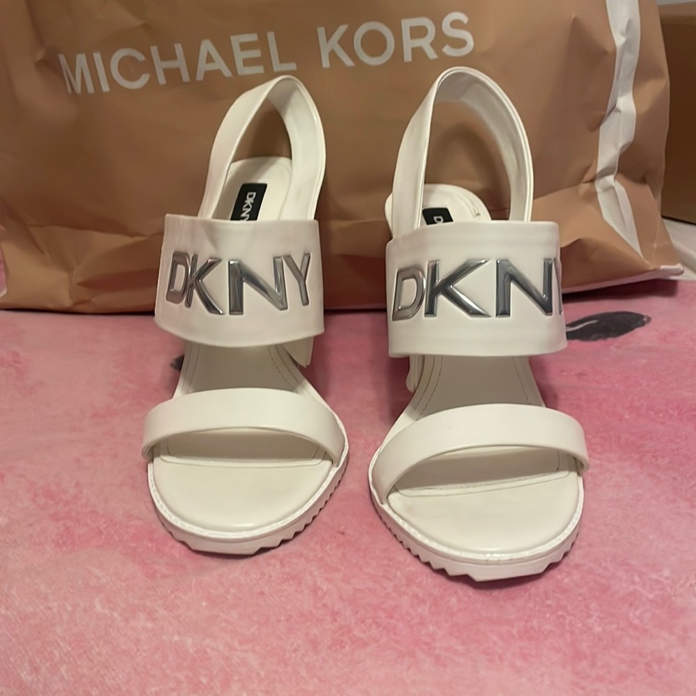 White DKNY heels -Size 10